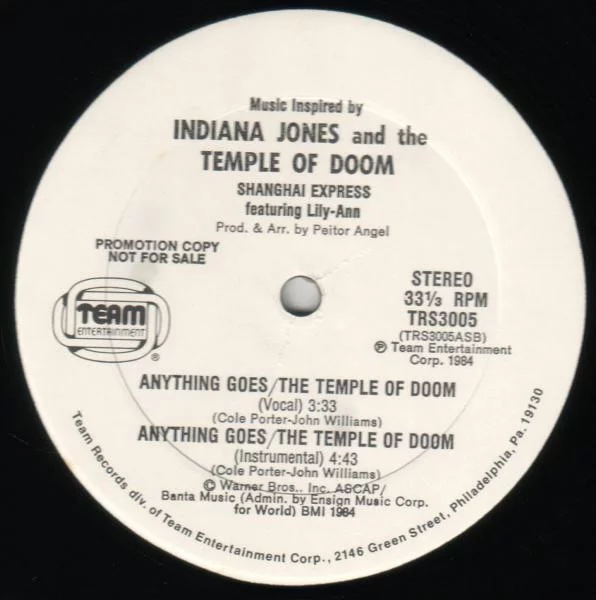 Shanghai Express Featuring Lily-Ann – Anything Goes / The Temple Of Doom (Music Inspired By Indiana Jones And The Temple Of Doom)