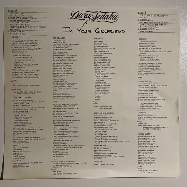 Dara Sedaka – I’m Your Girl Friend