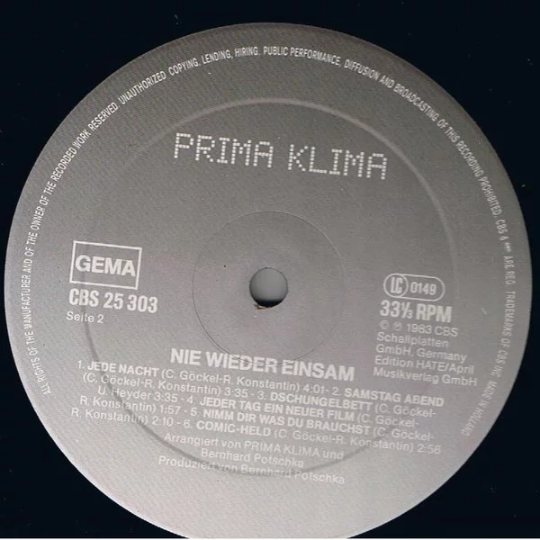 Prima Klima – Nie Wieder Einsam