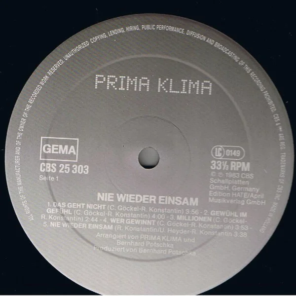 Prima Klima – Nie Wieder Einsam