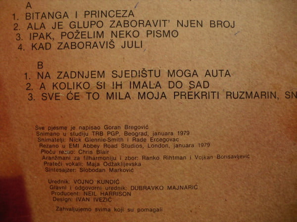 Bijelo Dugme – Bitanga I Princeza