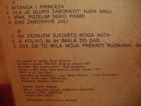 Bijelo Dugme – Bitanga I Princeza