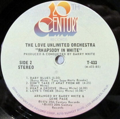 Love Unlimited Orchestra Arranged & Conducted By Barry White - Rhapsody In White - Image 4