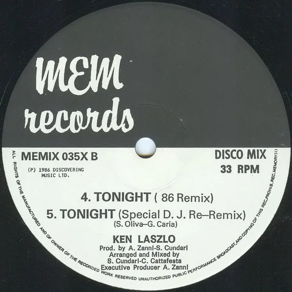 Ken Laszlo – Tonight (Special D.J. Remix)