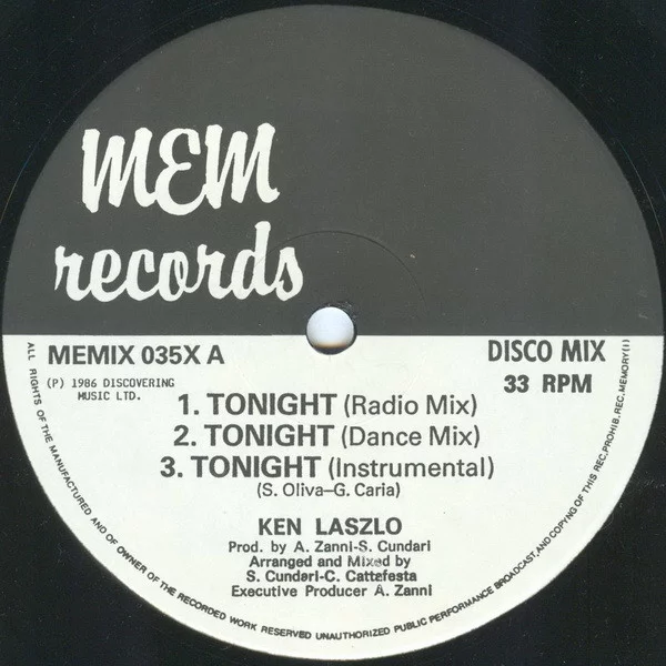 Ken Laszlo – Tonight (Special D.J. Remix)
