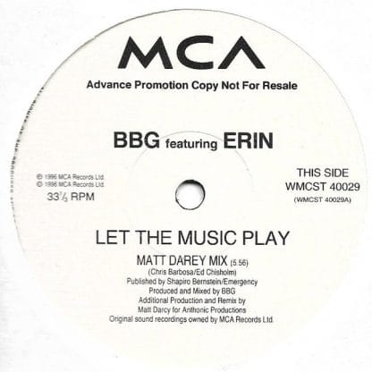 BBG Featuring Erin Lordan - Let The Music Play - Image 3