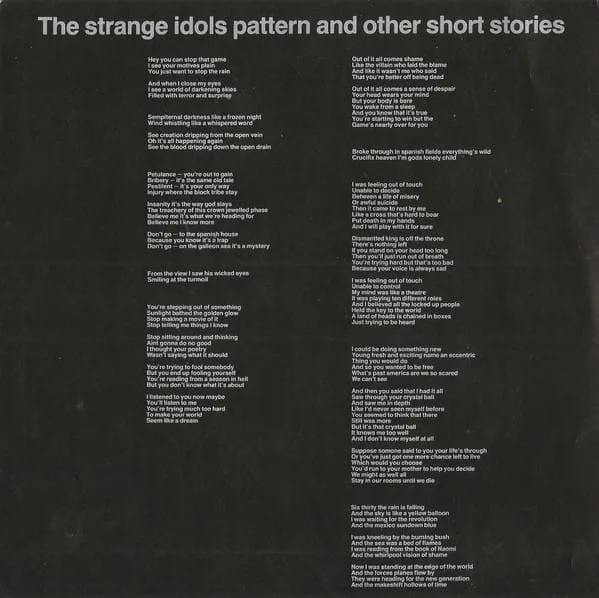 Felt – The Strange Idols Pattern And Other Short Stories