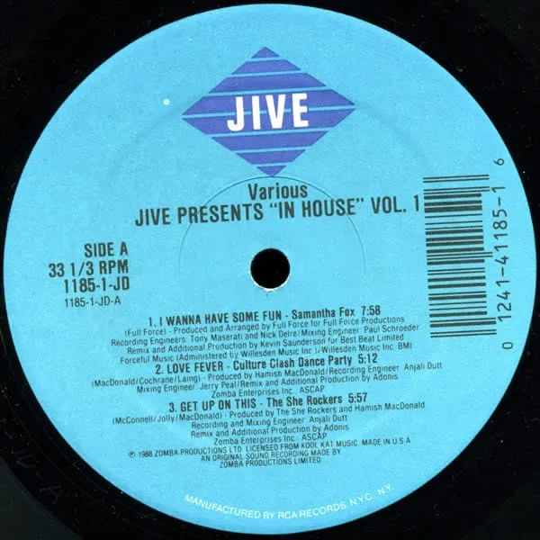 Various – Jive Presents “In House” Volume 1 (Full Length Extended Remixes)