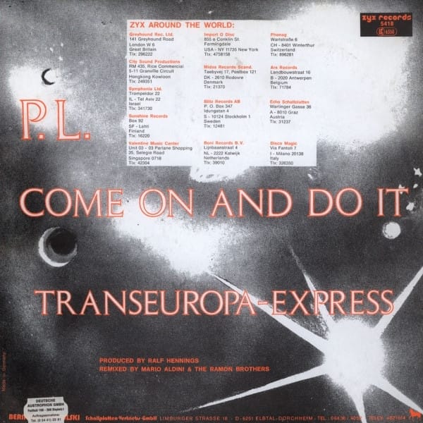 P.L. - Come On And Do It / Transeuropa-Express - Image 2