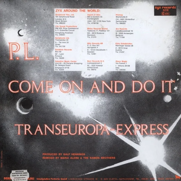 P.L. - Come On And Do It  / Transeuropa-Express - Image 2